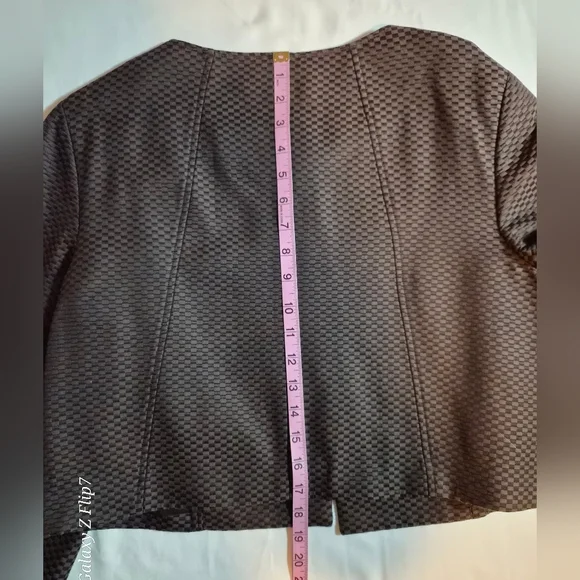 ​Talbots Petites Silk Blend Sheath Dress & Cropped Jacket Set Brown Size 16P - Picture 10 of 16